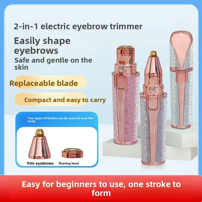 2 In1 Electric Eyebrow Trimmer Women Painless Face Razor Rechargeable Facial Hair Remover Eyebrow Shaver Body Epilator Beauty 260625BJ