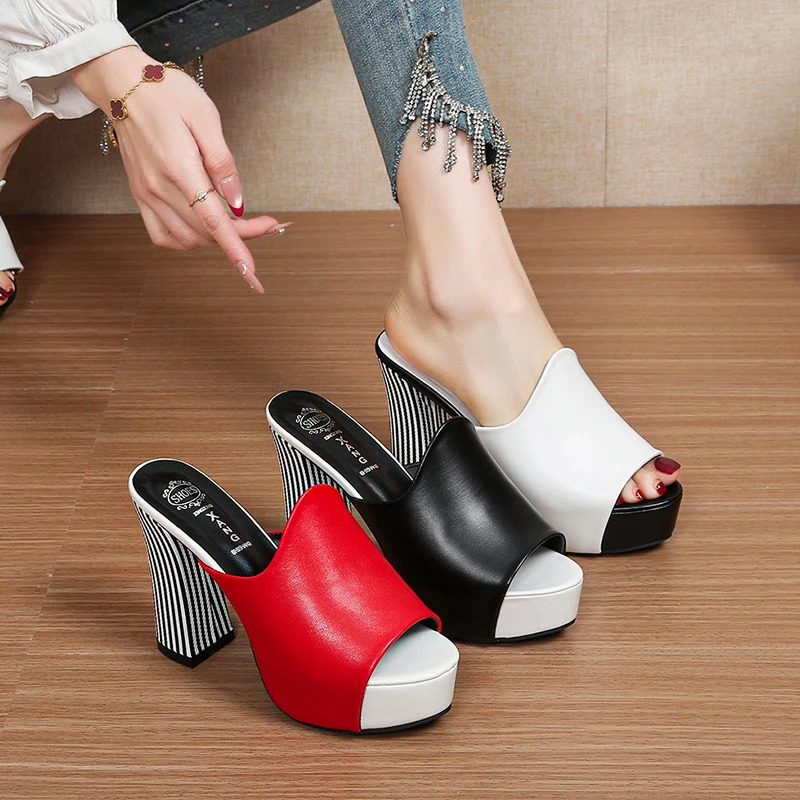 2026 Sexy Open-Toe High-Heeled Sandals Fashionable Striped Platform Shoes Summer Comfortable Wedding Party High Heels Selling 260624
