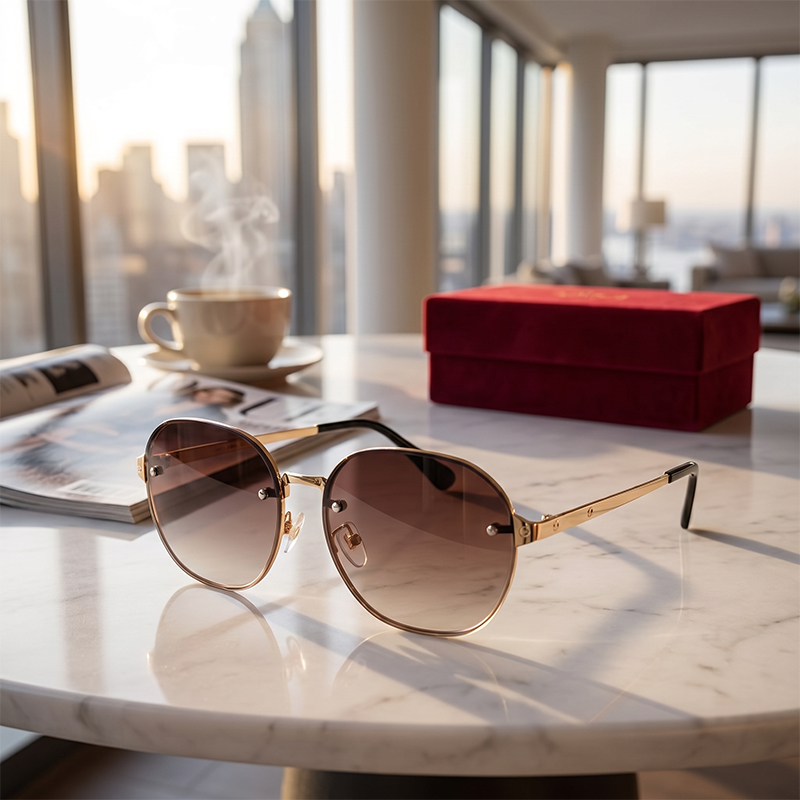 Men's Designer Sunglasses Classic Love Gradient Circular Glasses Daily PC Material Lightweight and Comfortable Luxury Sunglasses