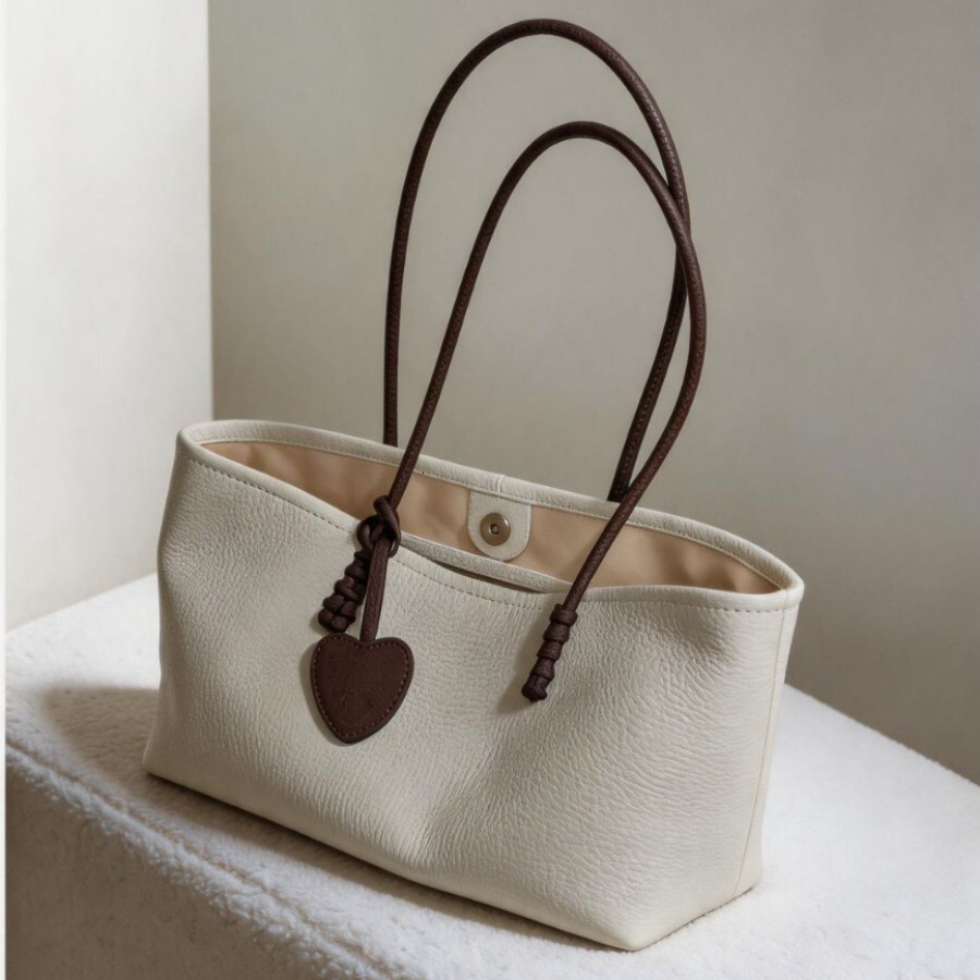 High-End Commuter Versatile Tote Bag, Niche High-Quality Korean Top-Layer Large-Capacity Genuine Leather Women's Bag Underarm Bag Vintage Fashi