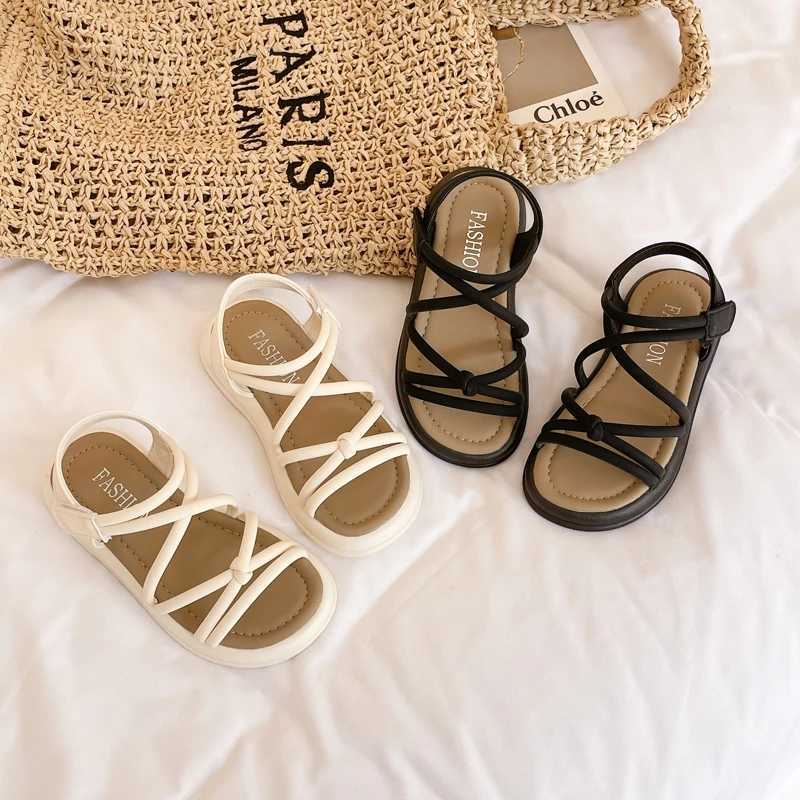 2025 Girls Chic Sandals Summer Brand New Children Beach Shoes Princess Sweet Gladiator Sandals Open Toes Elegant Temperament Y2606246WPL