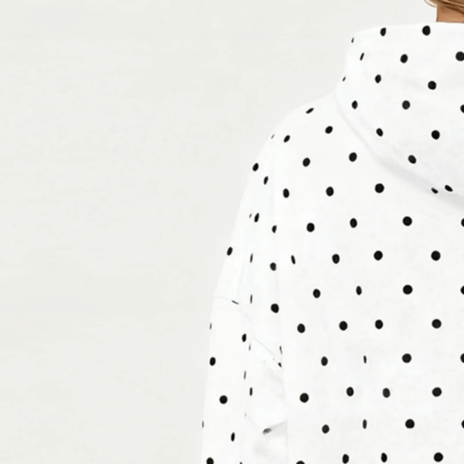 Lamuusaa y2k Women Sweatshirt with Front Pocket Polka Dot Print Long Sleeve Hooded Pullover Hoodies 2000s Clothing Streetwear 260625