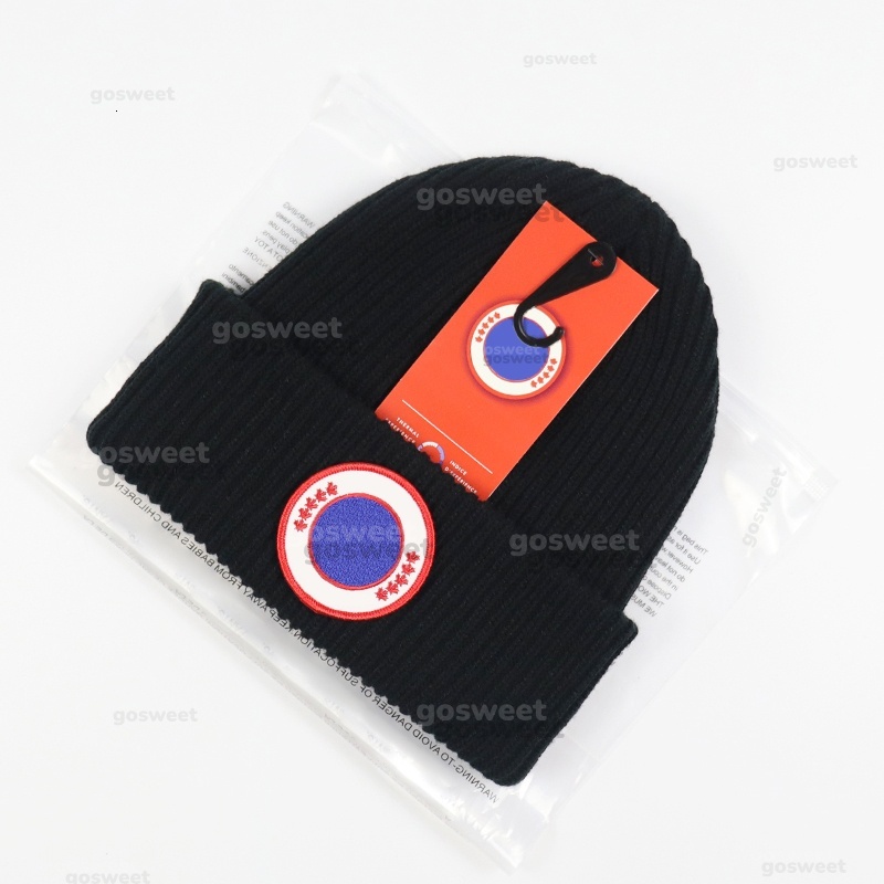 Luxury Ribbed Knit Beanie Arctic Disc Patch Merino Wool Cuffed Skull Cap Thermal Warm Winter Hat Outdoor Ski Snowboard Streetwear For hats for men W