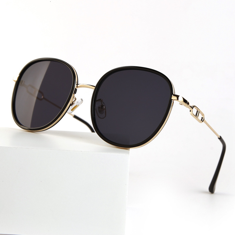 New Stylish And Unique Women, High-End Versatile Round-Frame Slimming Design, Wholesale UV Protection Sunglasses For Men