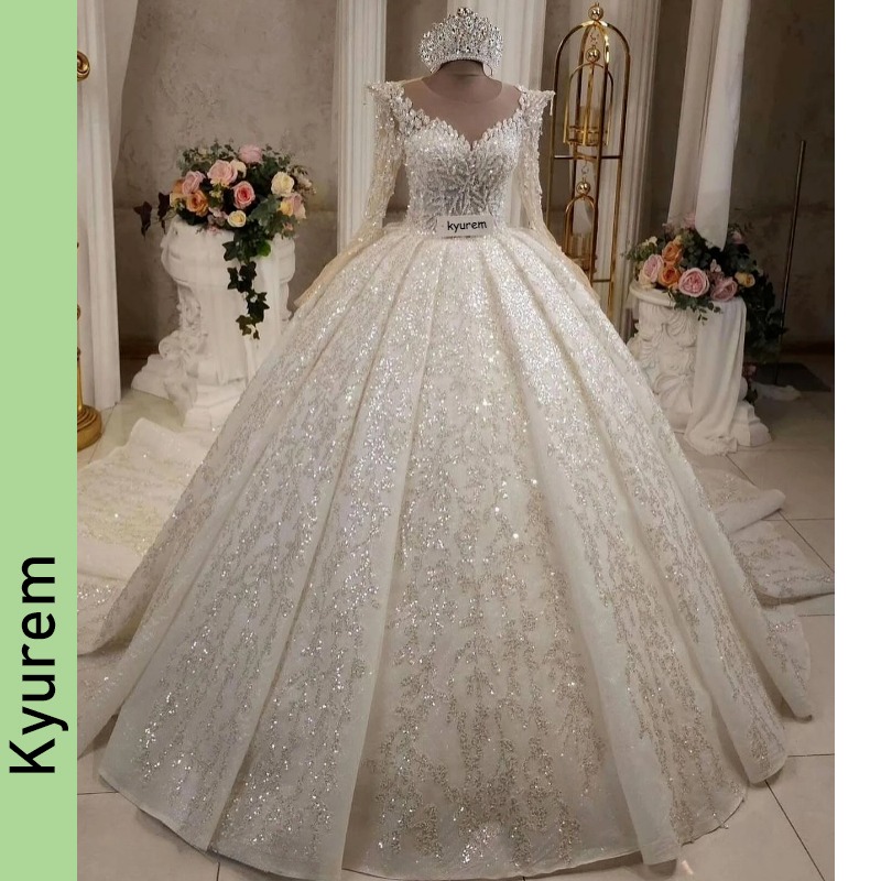 Luxury Long Sleeves Wedding Dresses for Women 2026 Sheer Neck Chapel Bridal Gowns Vestidos De Novia Vestidos De Novia Customizable