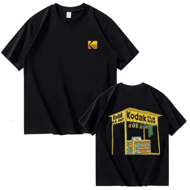 2026 New Summer Men's Kodak T-Shirt 100% Pure Cotton, Printed, Breathable, Casual, Comfortable, and Trendy 26Y0625