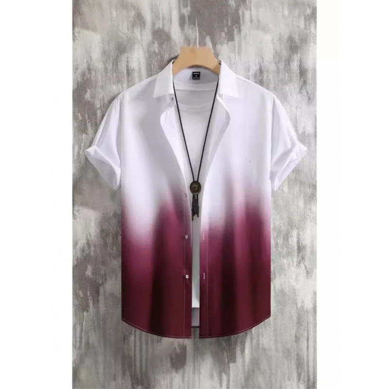 2026 Hot-Selling New Summer Men's Short-Sleeve Digital Print Shirt, Trendy, Casual, Loose Fit