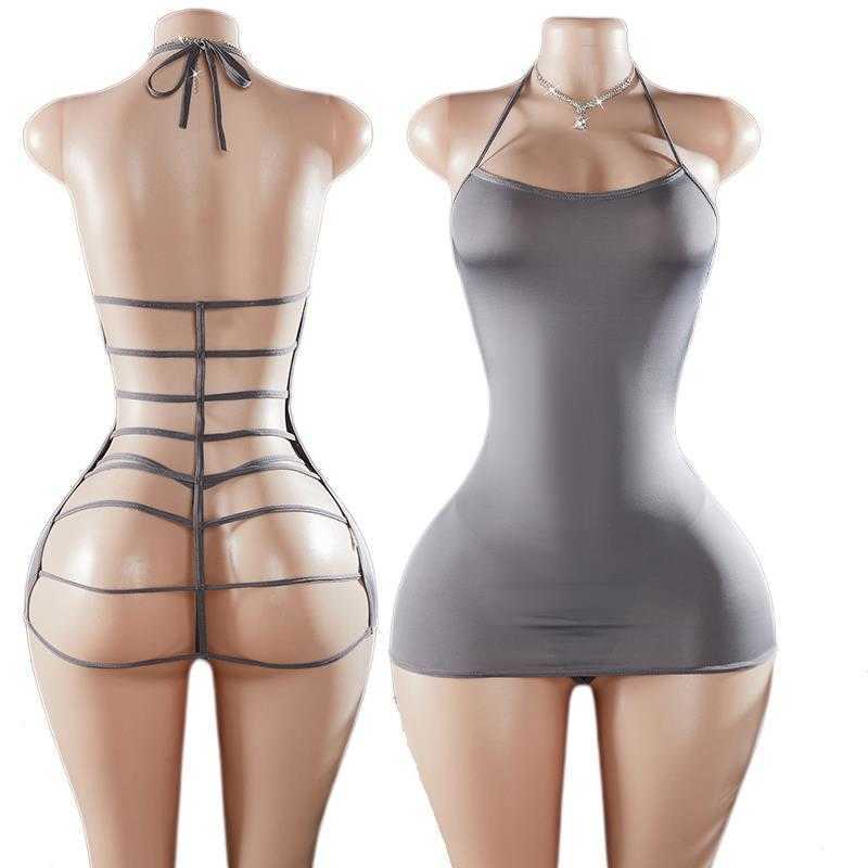 Erotic Hot Lingerie Womens The Dress Sexy Porn Underwear Hollow Open Back Babydolls Exotic Sleepwear Set Sex Mujer Ropa D260625