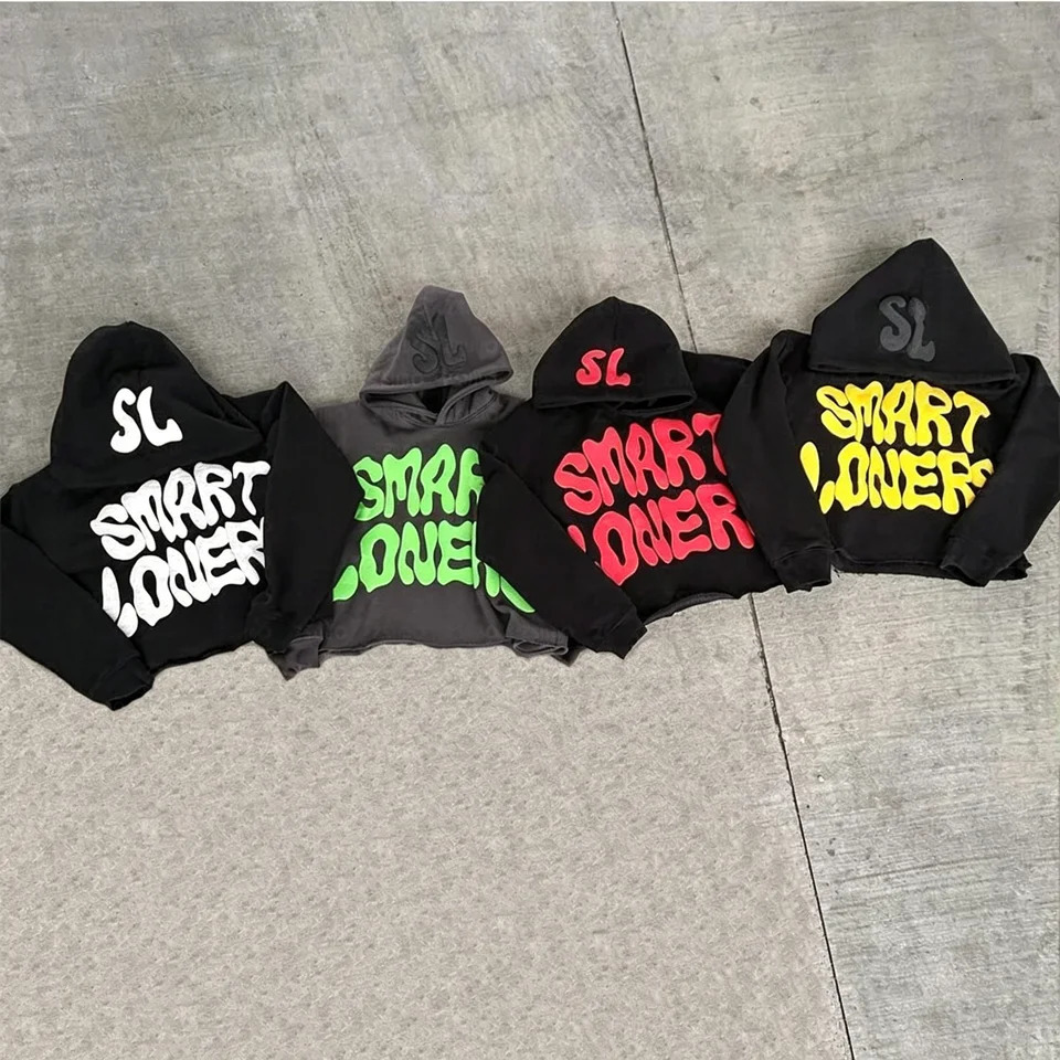 European and American Y2K punk letter foam printed hoodie autumn winter casual street fashion tops Mens womens 260624