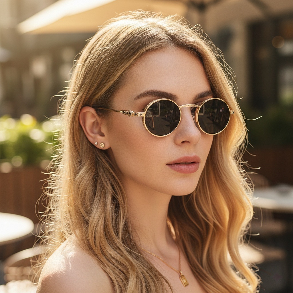 European And American Fashion Retro Small-Frame Punk Hip-Hop Sunglasses, Internet Celebrity Street Style Round Sunglasses For Women