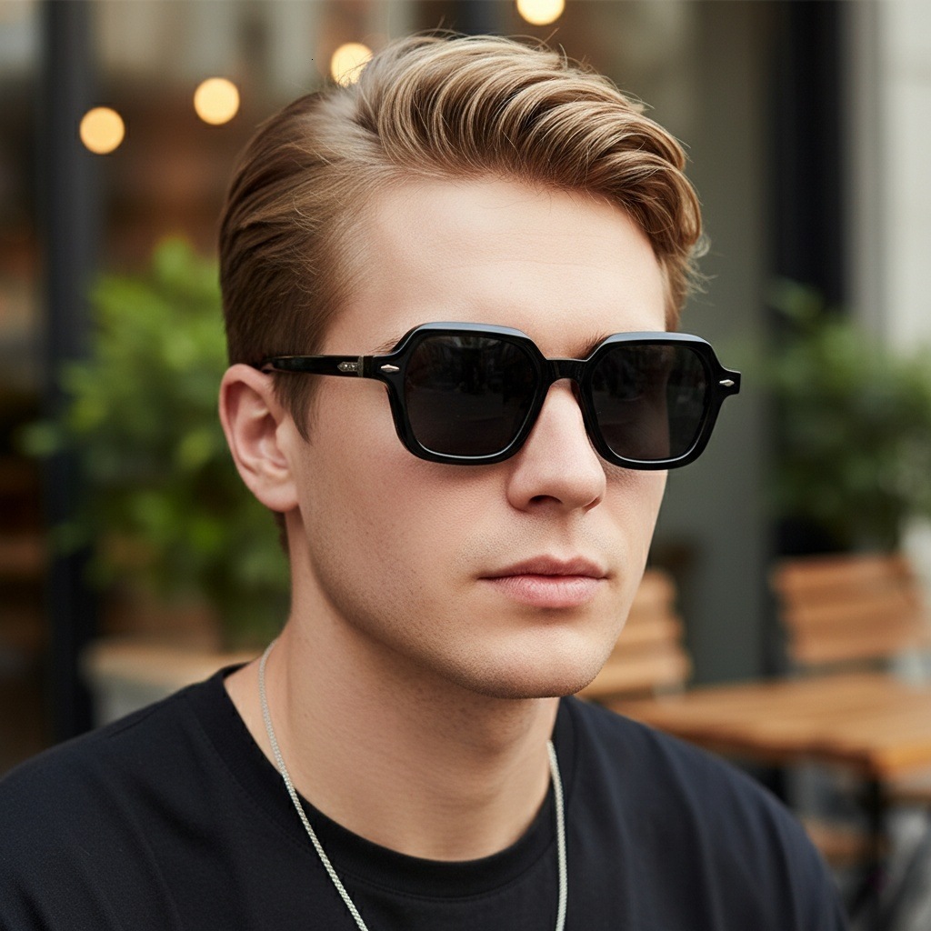 Fashion Small-Frame Retro Square High-End Sunglasses, Simple And Versatile Men's Sunglasses