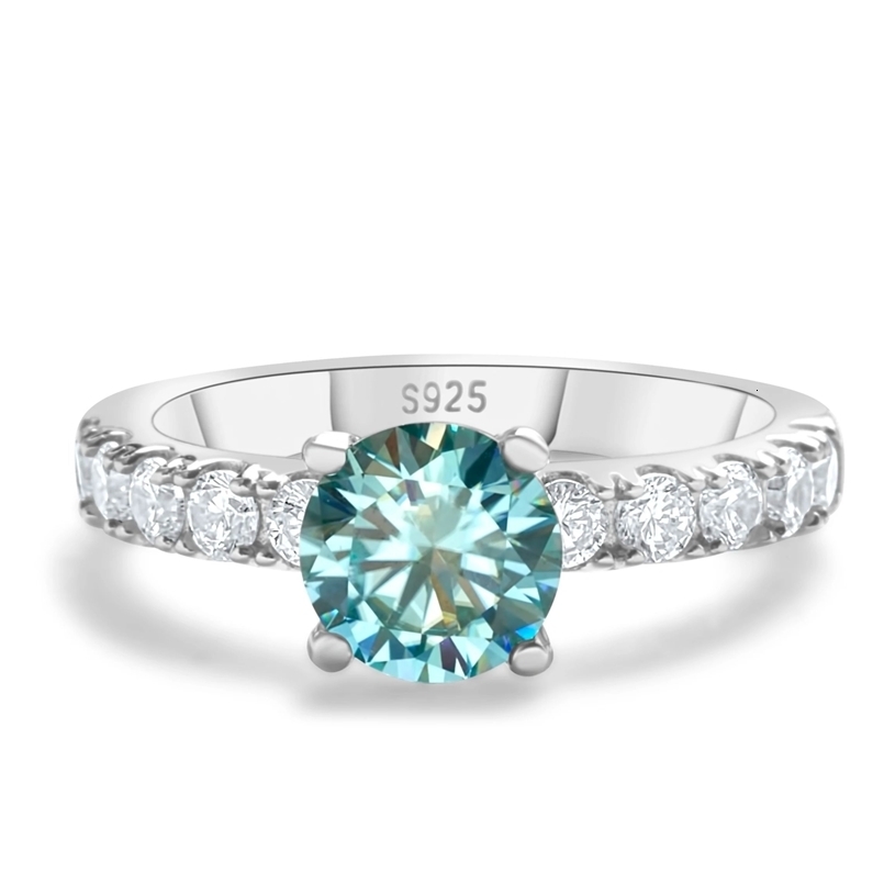 10 carat Simple Ring with 4 Claw S925 Sterling Silver Womens Engagement Band Fashion fine Jewelry gift 260624