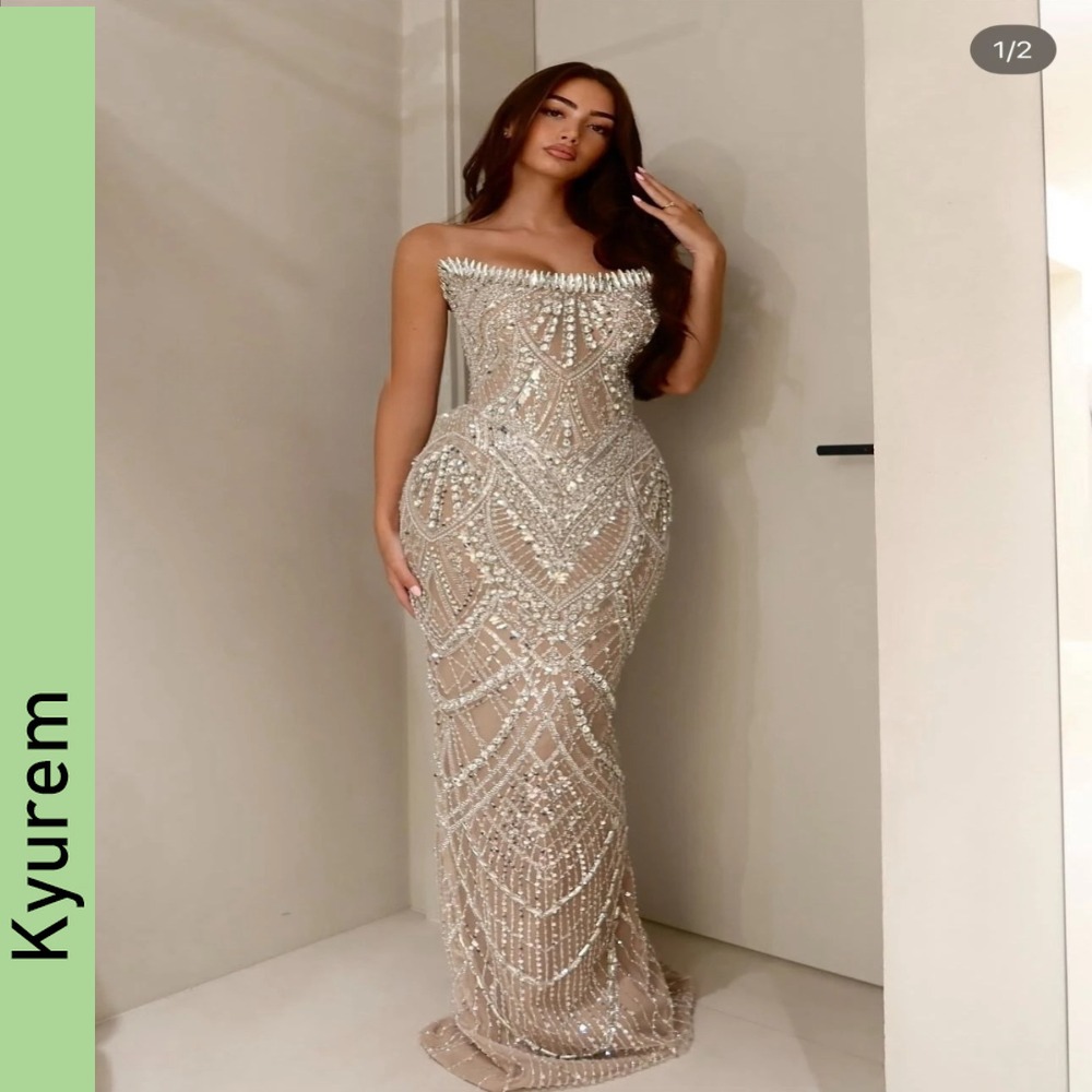 Sparkly Beading Prom Dresses Luxury Mermaid Formal Evening Party Gowns Birthday Party for Special Occasions Robe De Soiree