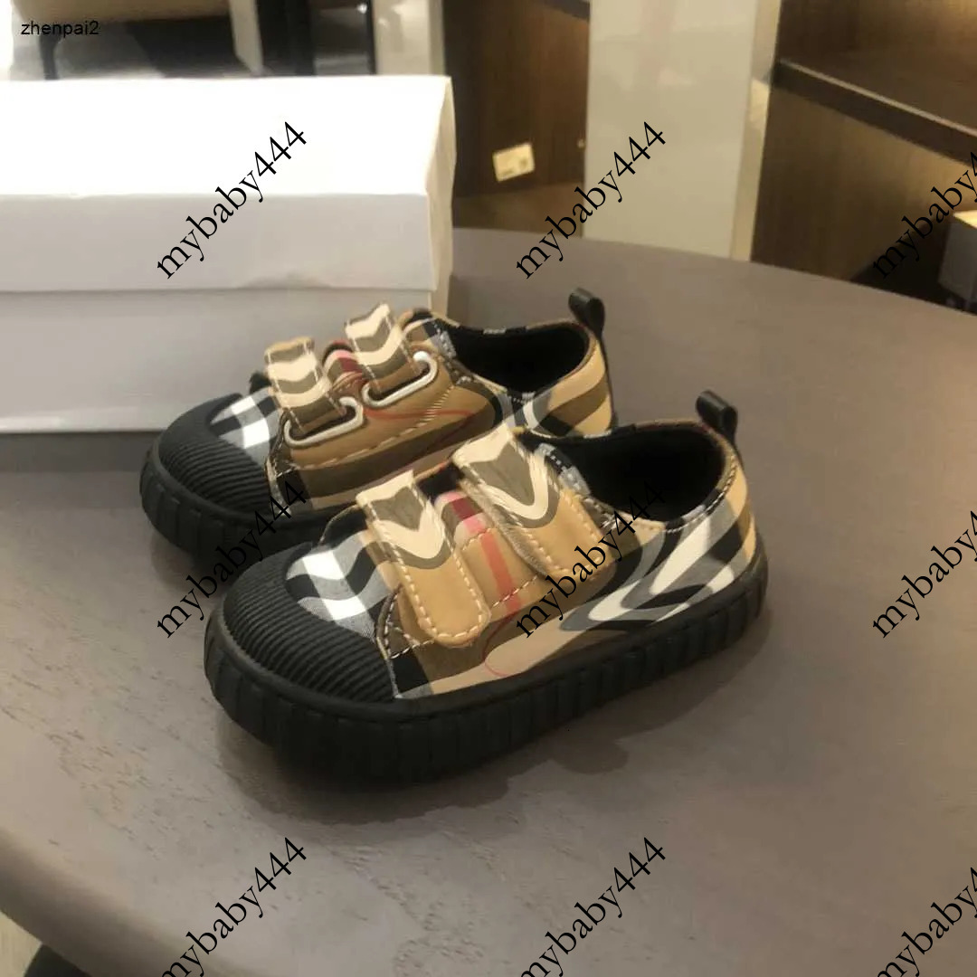 luxury for toddler high quality baby Size 20 25 Khaki plaid design infant walking shoes Box Packaging Oct15