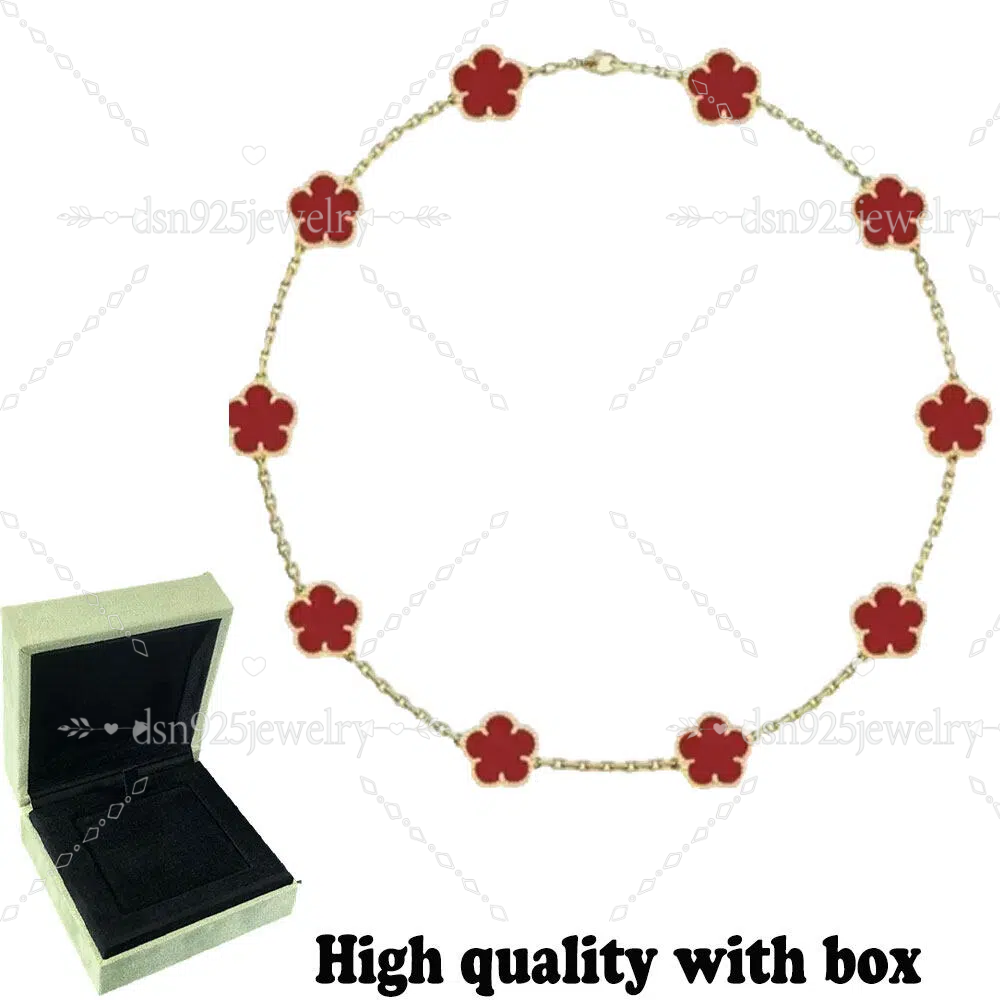 10 Flower Necklaces Designer Jewelry For Women 18k Gold Plated Jewelry Four Leaf Clover Necklace Daily Outfit Luxury Jewelry Gift with Box-image-1112197063