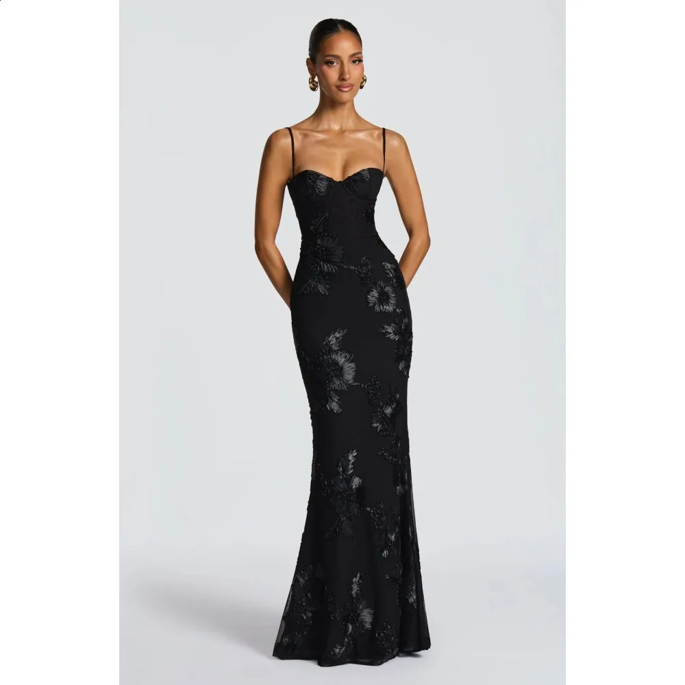 Summer Fashion Lace Patchwork Sling Sleeveless Backless Solid Color Dress Elegant Loose Casual Stereoscopic Printing Long Skirts 260624BJ