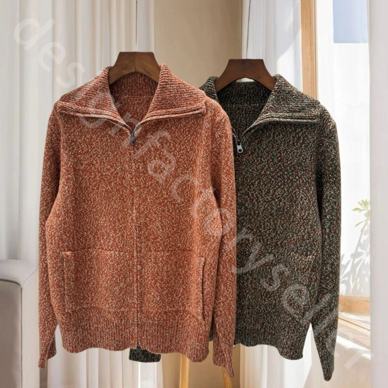 Quiet Luxury Designer Womens Coats Autumn and Winter Retro Zipper Long Sleeve Padded Cashmere Loose Cardigans Coat L1289