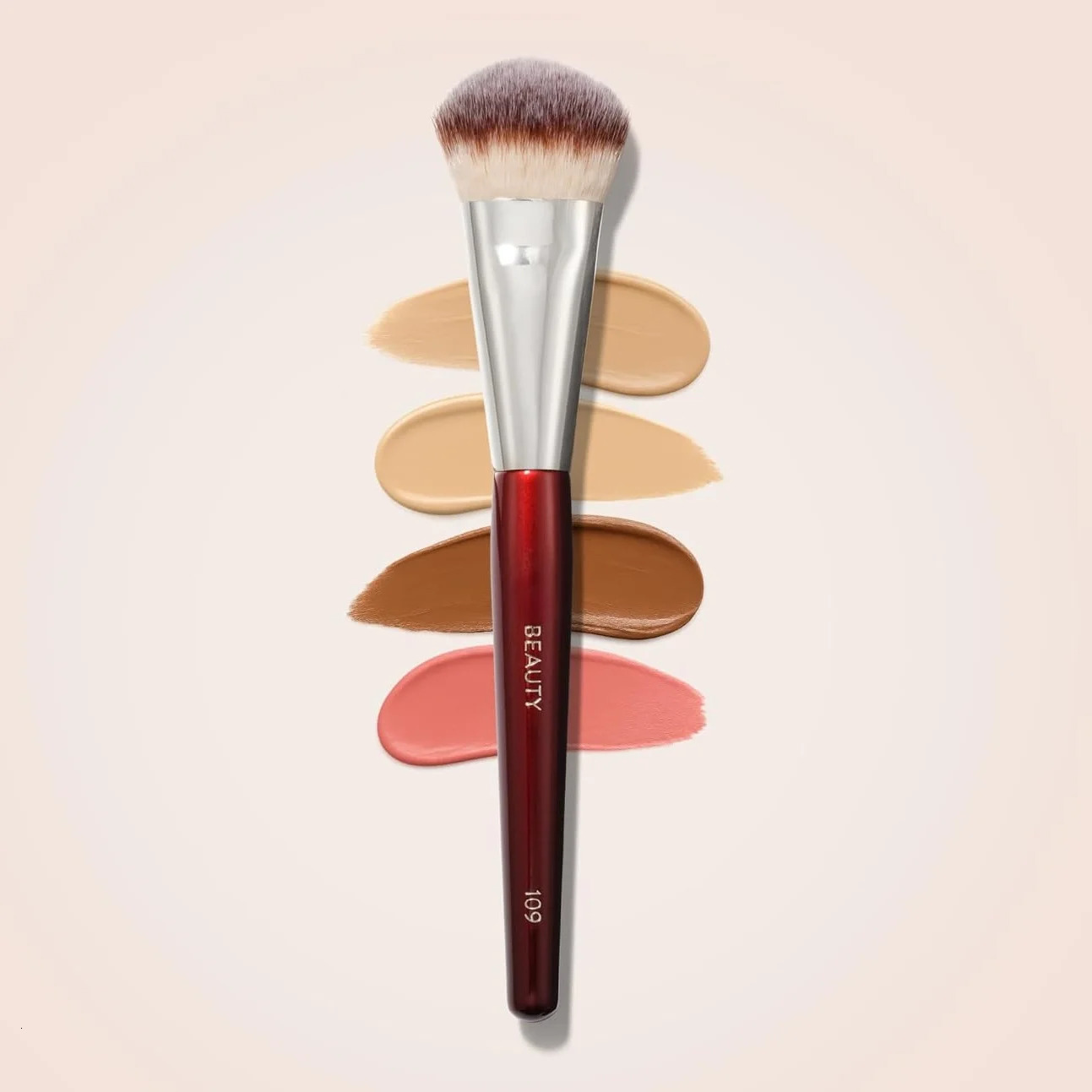 Mini CONTOURED FOUNDATION Brush 109 Makeup Brush Face Brush for Liquid or Cream Foundations Bronzer Blush Highlighter 260623