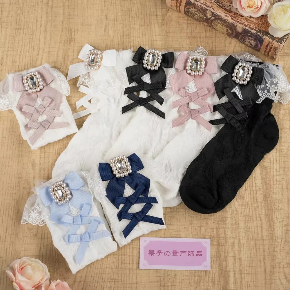 Jk Lace Ankle Socks Bow Lolita Cotton Gift Summer Spring Women 260624