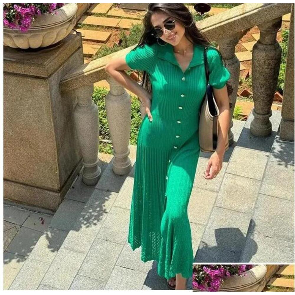 Sandro Dresses Designer Luxury Patchwork Knitted Maxi Dress For Elegant Hollow Out Silky Soft Fabric Wedding Evening Gala Birthday Party Long One Pi