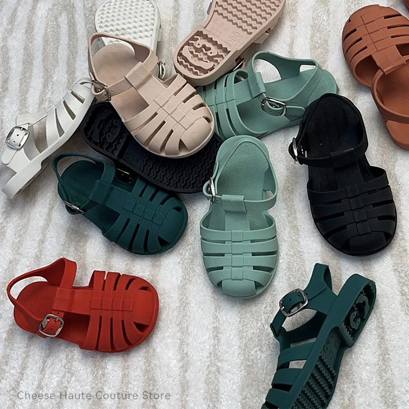 Baby Girls Summer Sandals 2-7y Toddler Soft Non-slip Princess Solid Kids Candy Jelly Children Shoes Casual Roman Sandals 260624