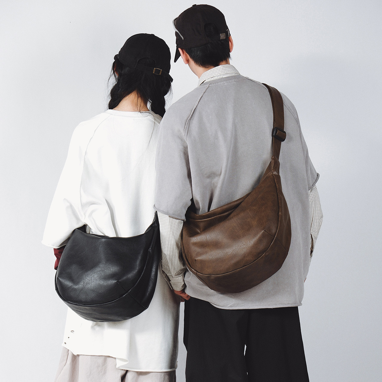 Bestseller Retro ins casual large-capacity soft leather dumpling bag, Korean new tote, unisex solid color fashion shoulder commuter bag