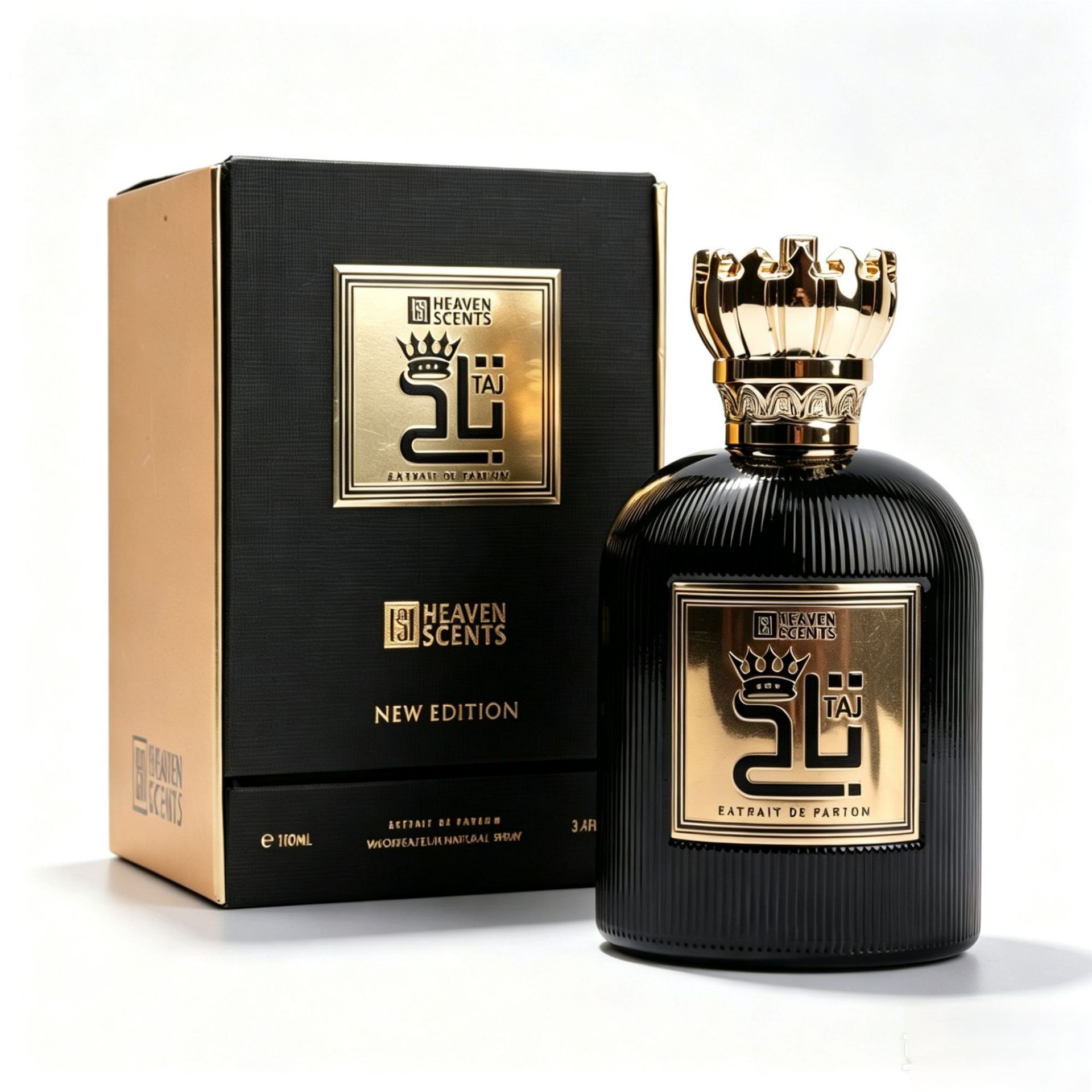 Heaven Scents Taj Black New Edition Extrait De Parfum 100ml Unisex Long Lasting Arabian Crown Luxury Perfume Natural Spray Fragrance For Men Women G
