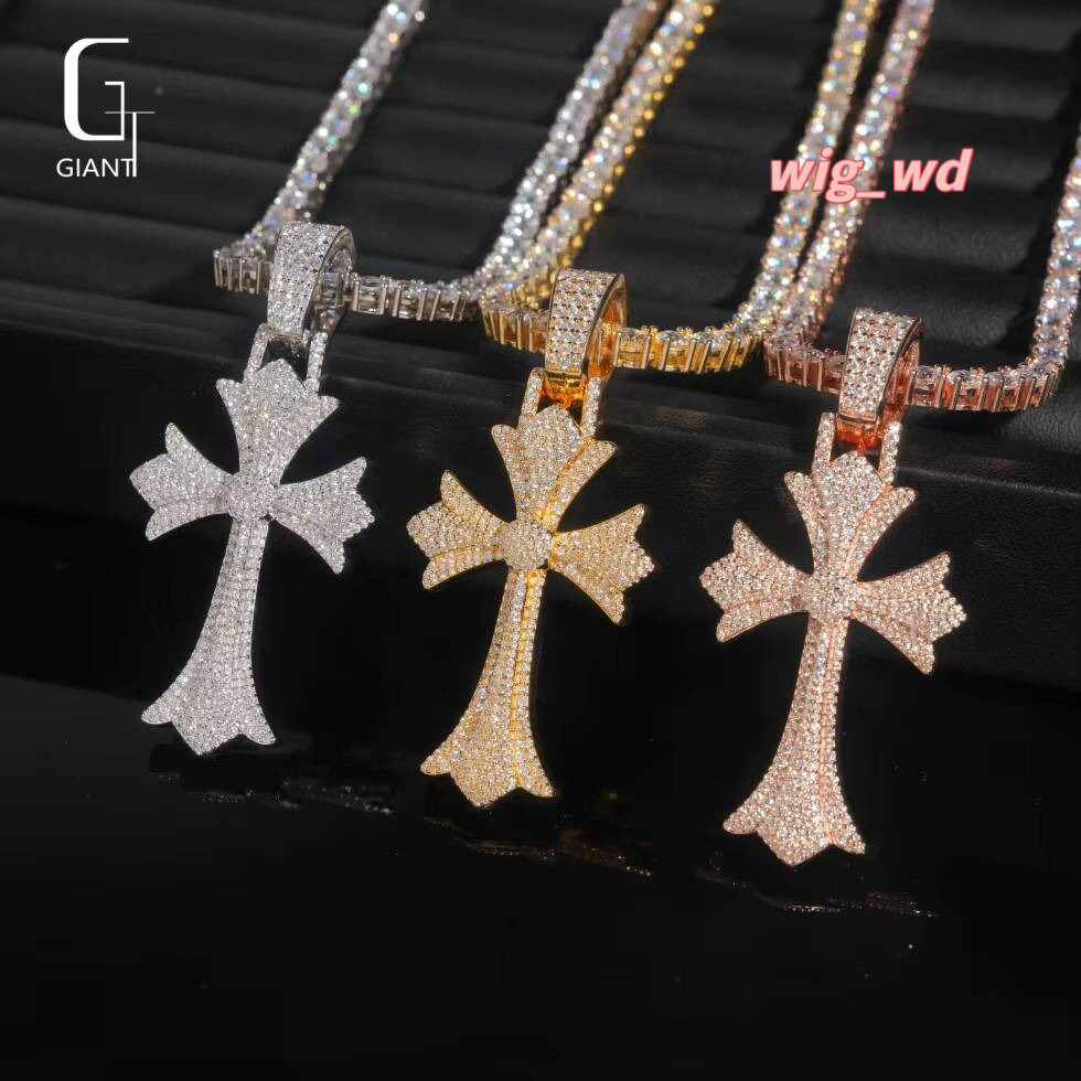 Fashion Round Brilliant Cut Charms Hip Hop Pass Diamond Tester 925 Sterling Silver VVS Moissanite Men Pendant