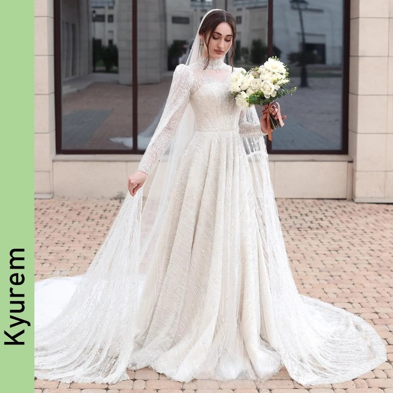 2026 Elegant Wedding Dresses A-Line High Neck Customizable with Full Sleeves Vestido De Casamento Country Bridal Gowns Vestidos De Novia