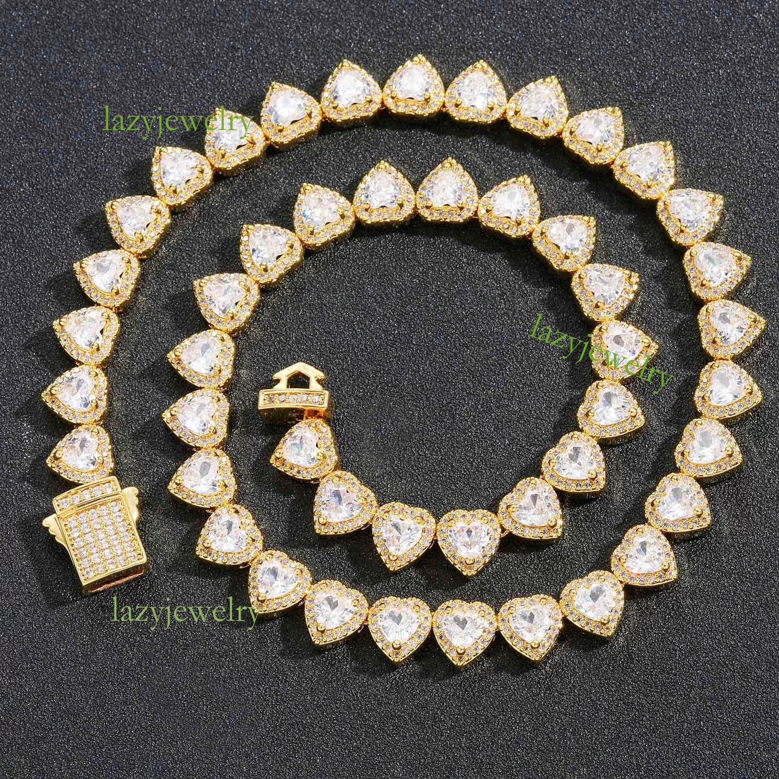 Designer hip hop new custom full diamond Moissanite love tennis chain ladies senior sense fashion single s925 silver free delivery