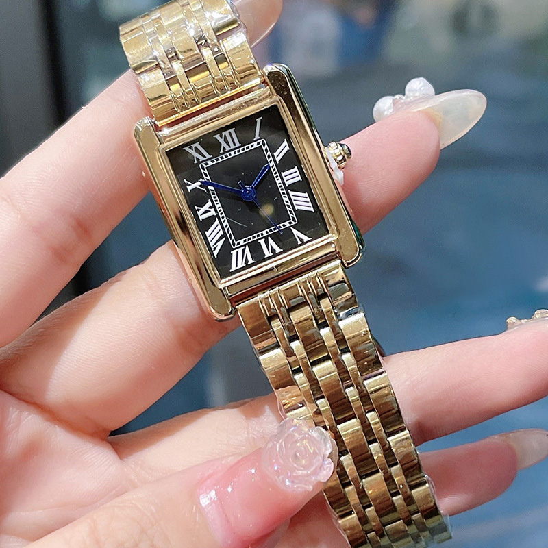watch designer watch women high quality fashion quartz square retro gold luxury stainless steel strap wristwatches daily