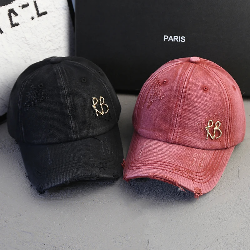 Korean Baseball Cap Sun Hat American Youth Personalized Water Washed Punched Fashion Baseball Hat Trend 260624
