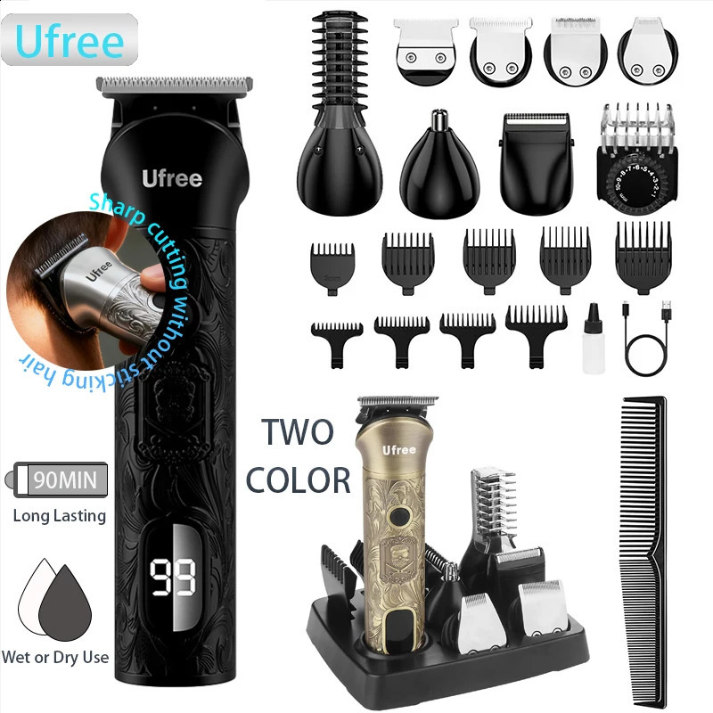 Ufree Beard Trimmer for Men Electric Razor Shaver Cordless Hair Clipper Shaving Kit Mustache Body Nose Ear Facial Ad 260625