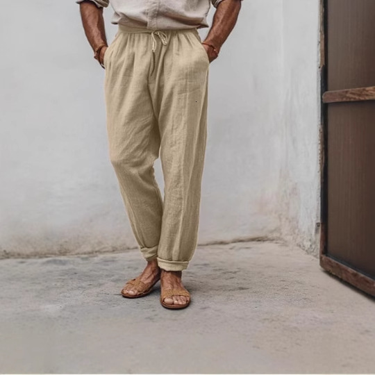 European And American Summer Men's American-Style Loose Casual Sports Cotton-Linen Trousers
