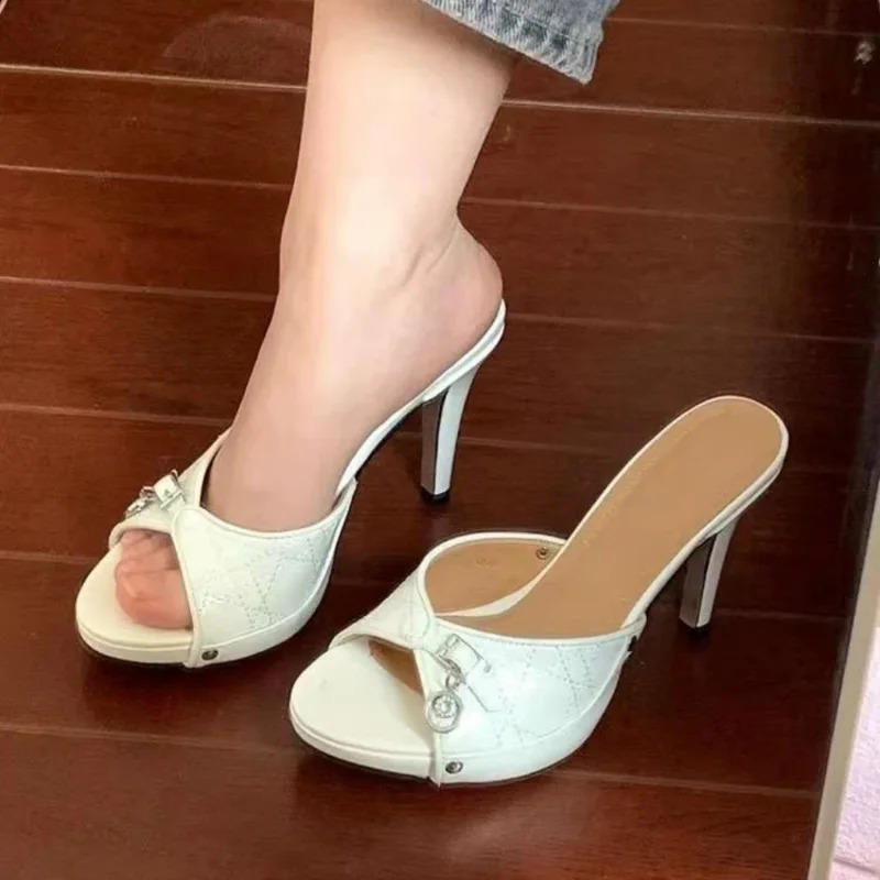 Womens Slippers Elegant High Heeled Shoes Fashion Dress Sandals Sexy Pumps Summer Sandalias De Mujer 260625