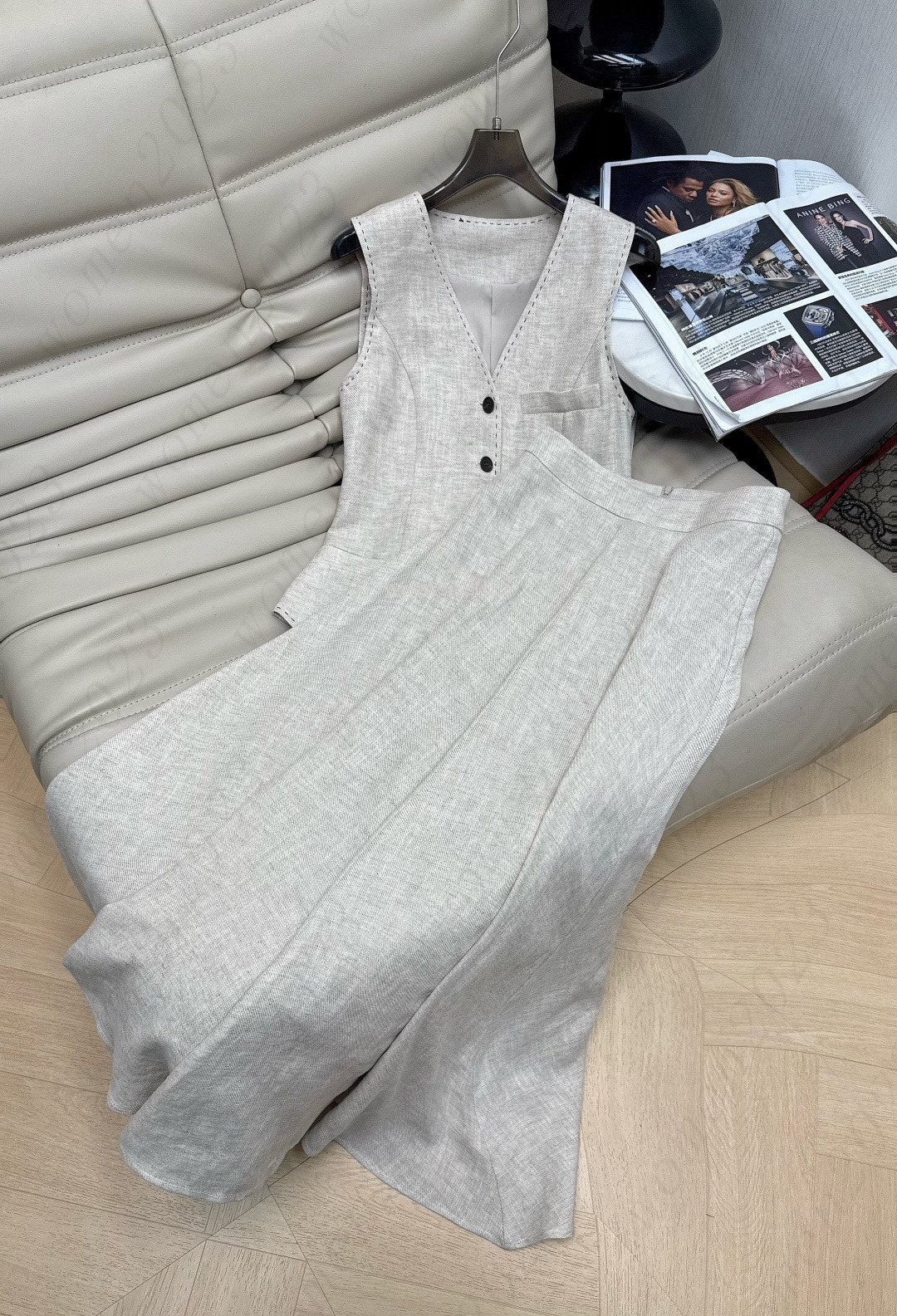 women skirt set brand summer 2pcs Linen vest set fashion logo V neck vest two-piece skirts vacation designer skirt suit Jun 23