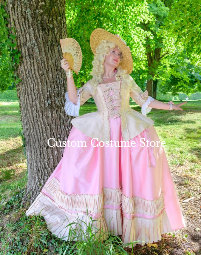 Pink History Costume Prom Masquerade Dresses Half Sleeve Marieantoinette Cosplay Versailles Rococo Evening Gown Customized