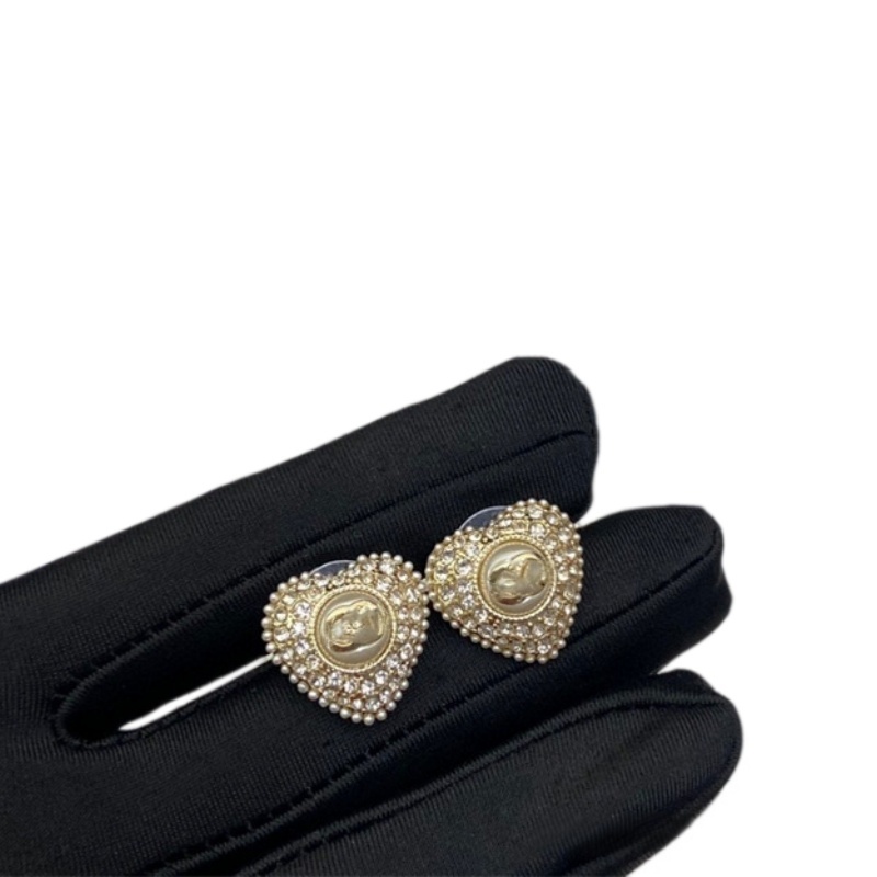 CC Earrings Designer Earrings for Women Luxury Jewelry, Gold Plated Rhinestone Pearl Enamel Double C Stud Hoop Dangle Earrings Vintage Fashion Desig