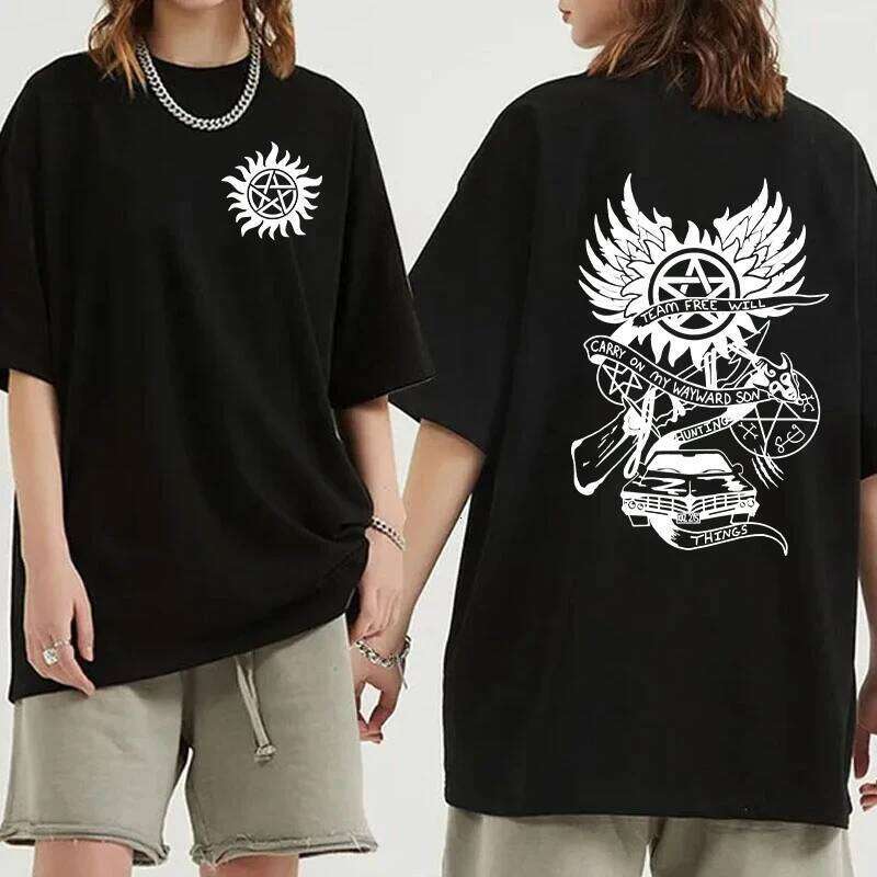 New Fuuny Supernatural Printed Unisex Men's and Women's Fashion Short Sleeve Personality Casual Summer Tops Tees 26Y0625