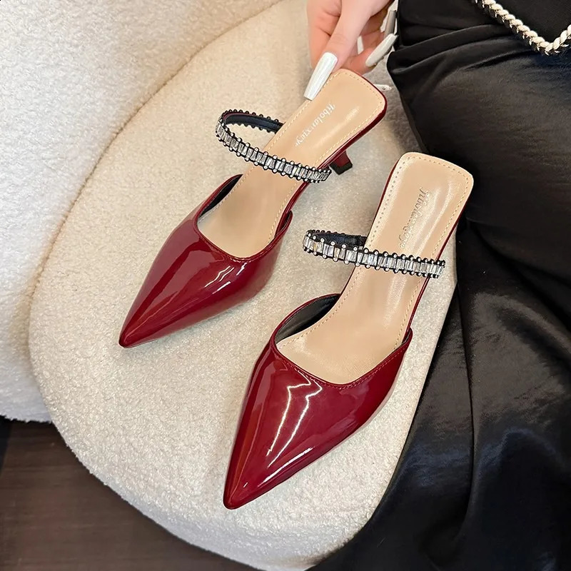 Street Style Spring Summer Buckle Strap Wedges Heels Women Pumps Elegant Pointed Toe Slingbacks Banquet Mules Shoes 260625