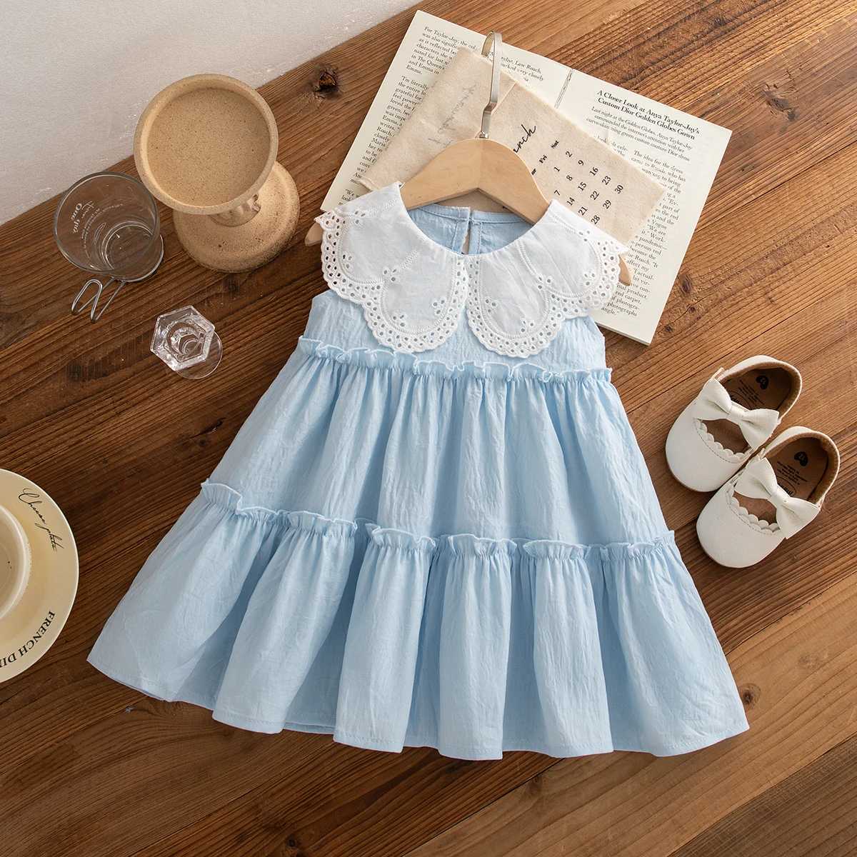 Sweet Solid Color Baby Girl Dress Summer New ChildrenS Sleeveless Clothes 9 Months -4 Years Old Y260625UPCD