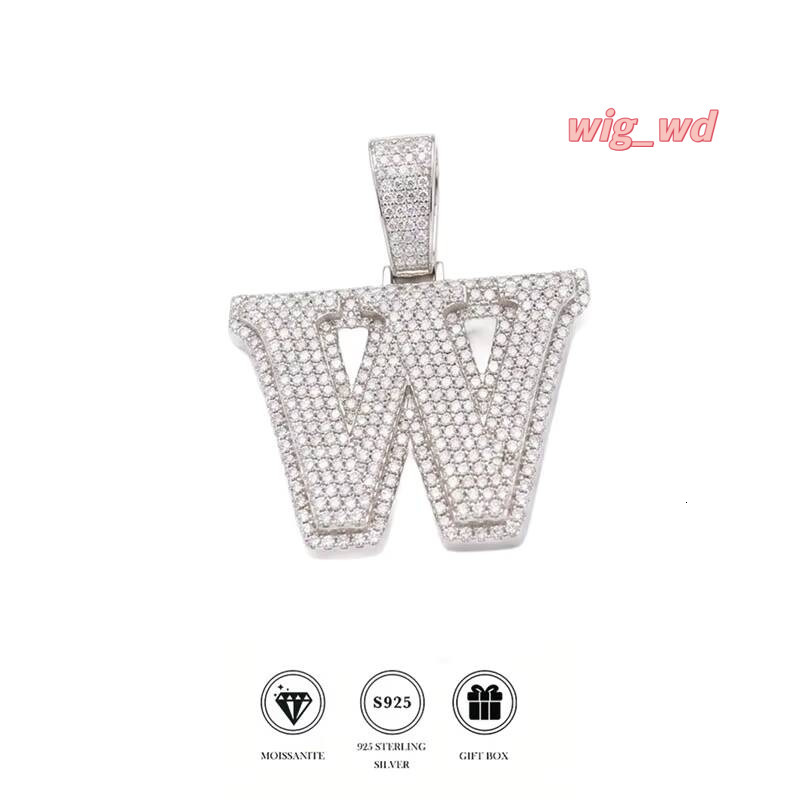 Wholesale GRA Moissanite Iced Out Letter Pendant, S925 Silver Custom Hip Hop Initial Charm Jewelry With Multiple Plating Options
