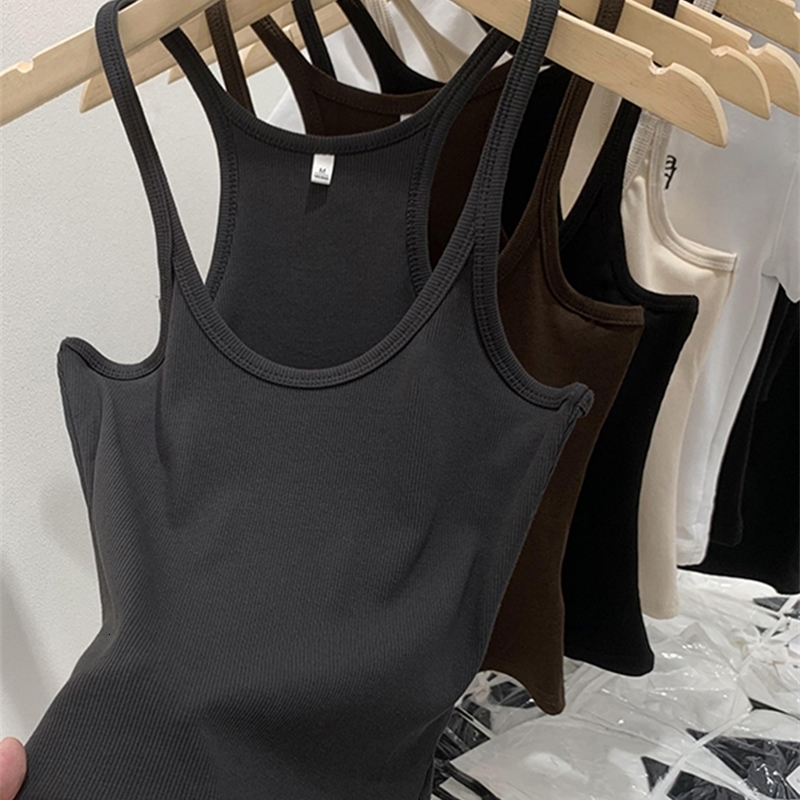 zjaiss Solid Color Basic Ribbed Knitted Tank Top Women Summer Vintage Sleeveless Camis 90s Cool Girls Streetwear Soft Tees y260618banjia