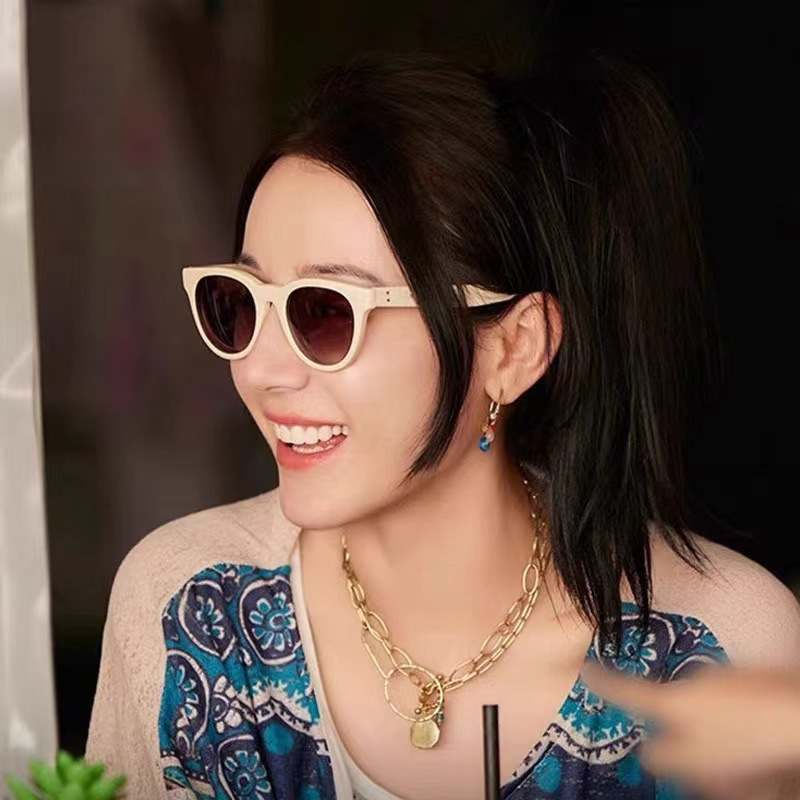 New Vintage Small Round Frame For Women, Popular With Influencers, Fashionable And Versatile, High-End UV Protection Sunglasses