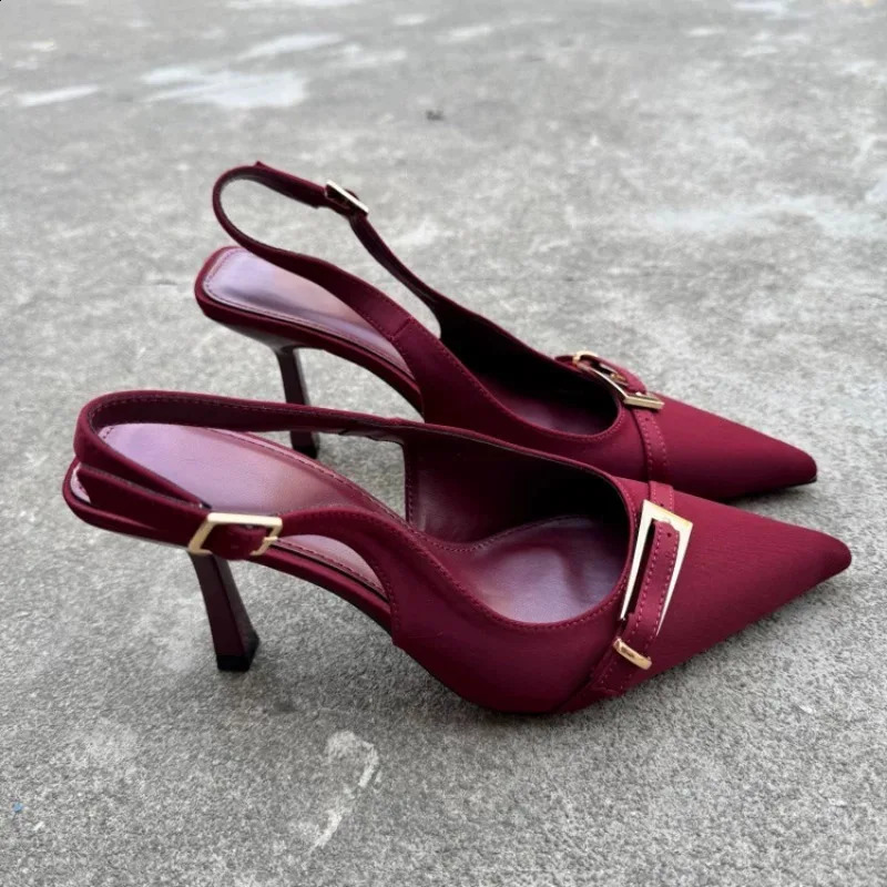 Summer Fashion Solid Color Casual Womens Sandals Buckle Everyday Comfortable Office Womens High Heels 260625
