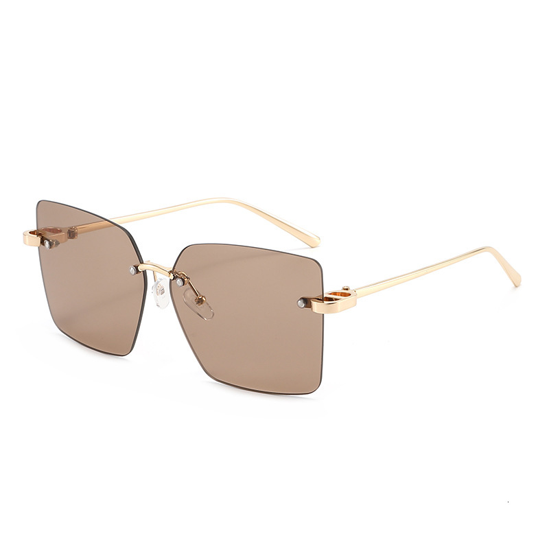 New Square Frameless Sunglasses, Retro Style, Popular With Men Women, Fashionable Street Photography And Stylish Sunglasses