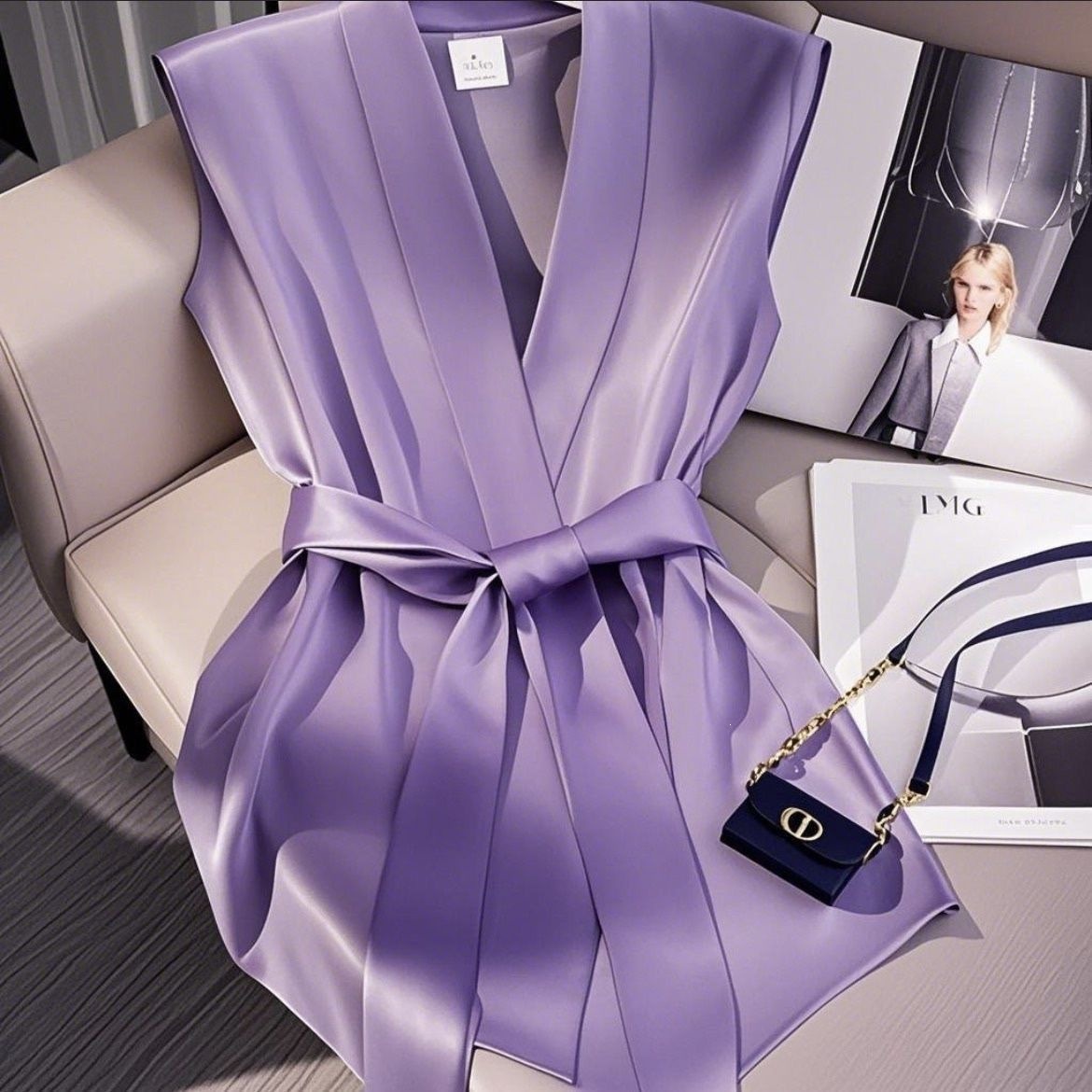 Designer 2026 French-style Elegant Tops Are Popular This Year, Beautiful Blouses With A Slim Waist, Light Luxury Blue Shirts For Summer Free Shippin