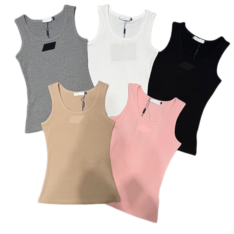Designer Slim Knit Vest Women Tops Sexy Camisole Summer Tanks Tees Luxury Brand Y2k Versatile Knitwear