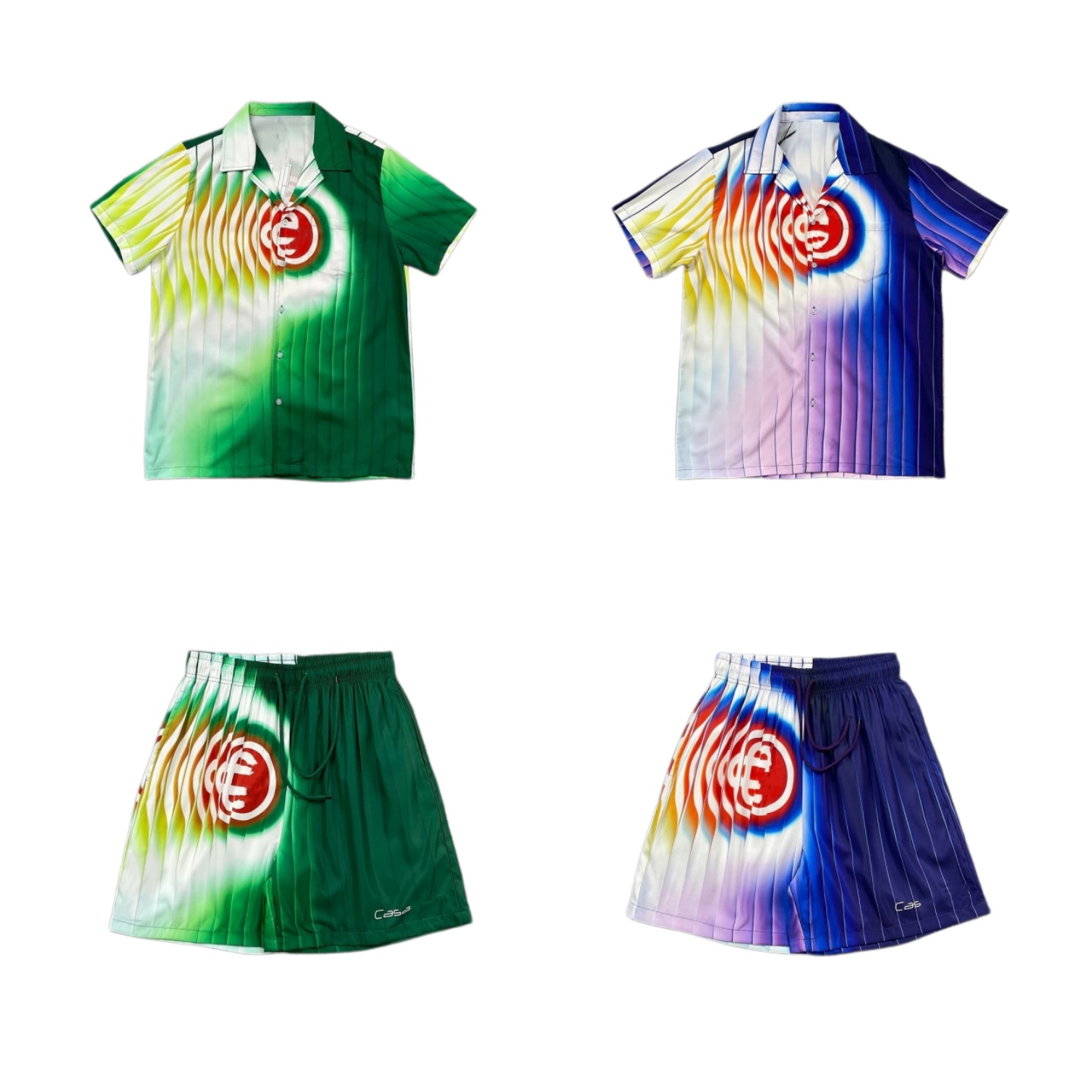 Mens shirt Mens Luxury shirts Fashion Gradation t Shirt silk Set shirts Hawaii Casual Shirts pattern Shirt Short-sleeved shirt Tops Unisex shirt