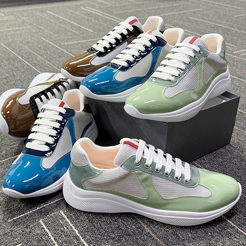New Coloues Men Women Casual Shoes Large Size Design Americas Cup Xl Leather Sneakers Mesh Nylon Runner Trainers Outdoor Women 53